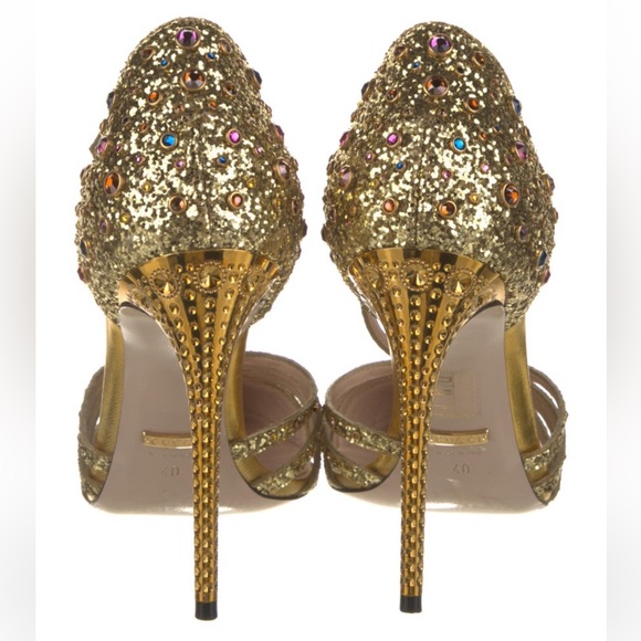 Gucci Polignac Feline Glitter Heels - Picture 3 of 5